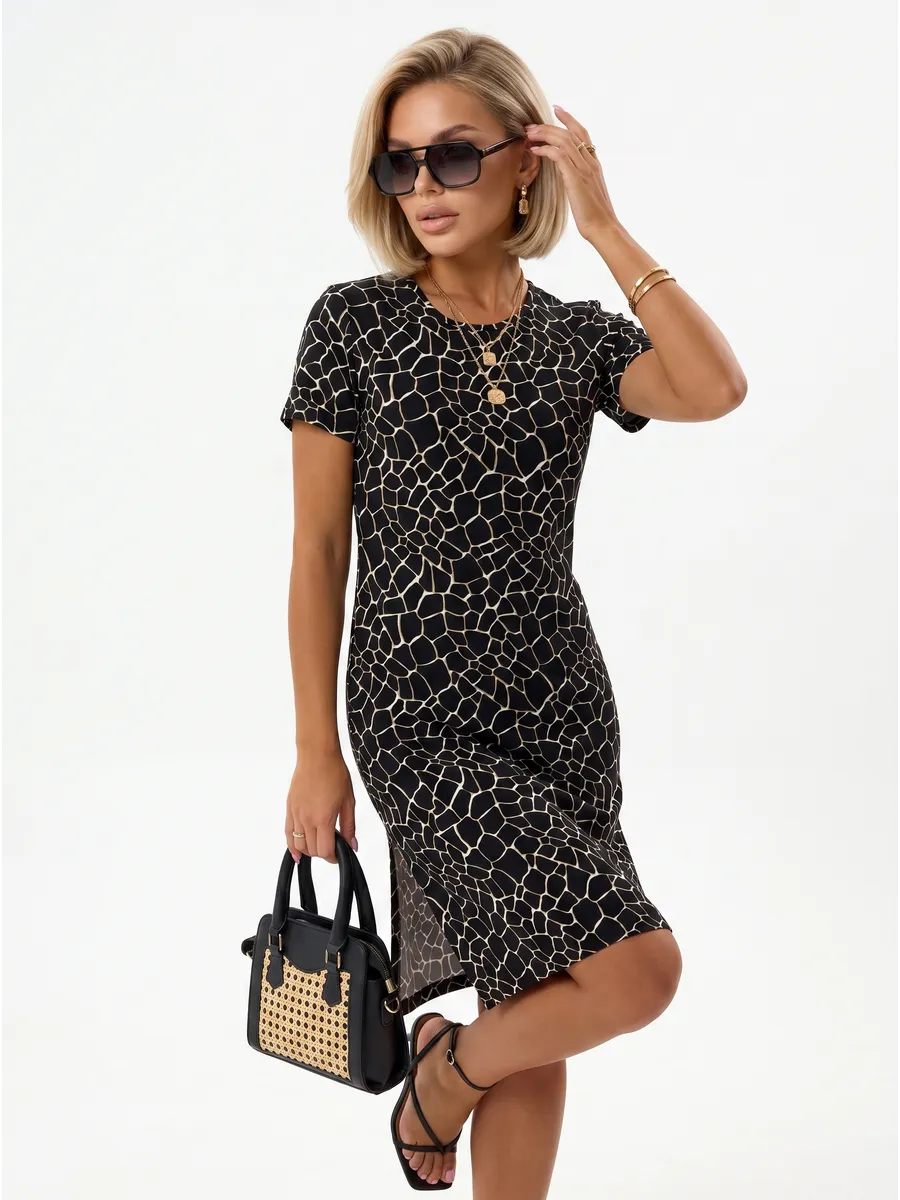 Платье летнее из вискозы с разрезами